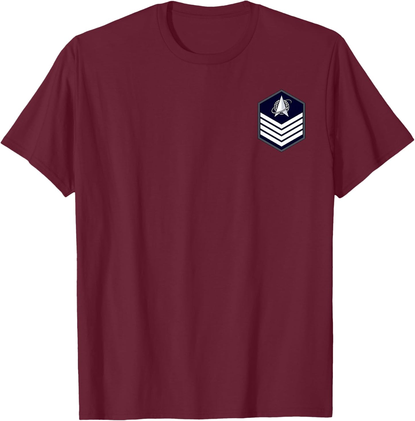 Technical Sergeant E-6 Space Force Military Rank Patch T-Shirt - T-Shirt | Maroon