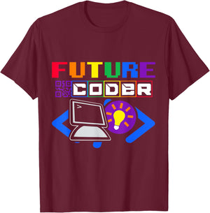 Future Coder Kid's Computer Career T-Shirt - T-Shirt | Maroon