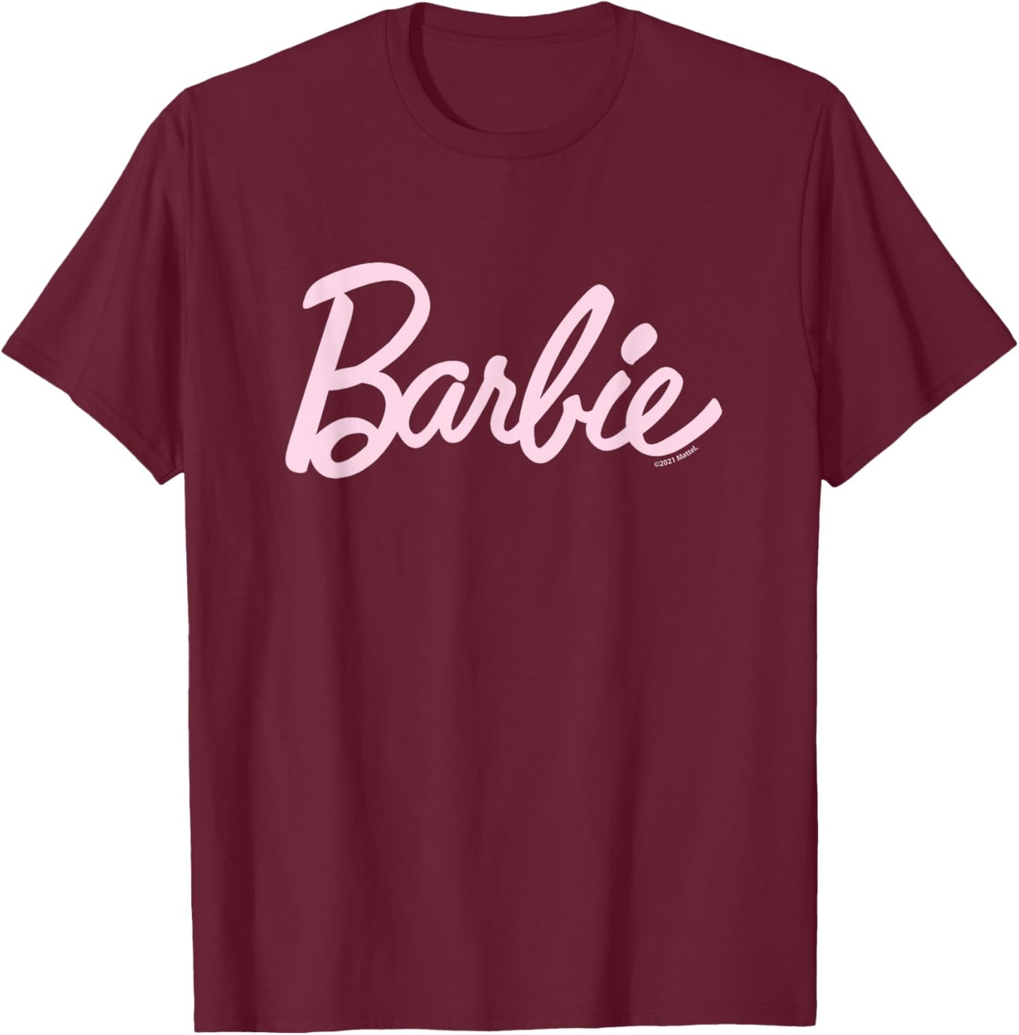 Barbie - Light Pink Barbie Logo , gray T-Shirt - T-Shirt | Maroon