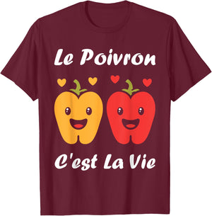 Vegetable The Pepper Is Life Humour Pepper , Black, S T-Shirt - T-Shirt | Maroon