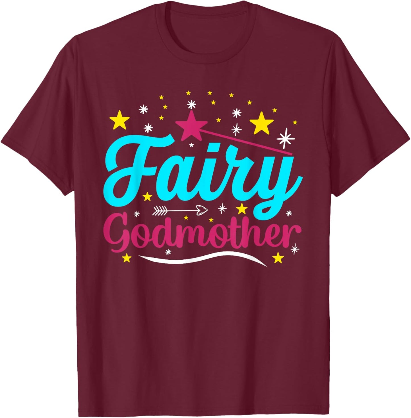 Godmother Gifts & Great Godmother Gifts Godmother Fairy Godmother , Black, Small T-Shirt - T-Shirt | Maroon