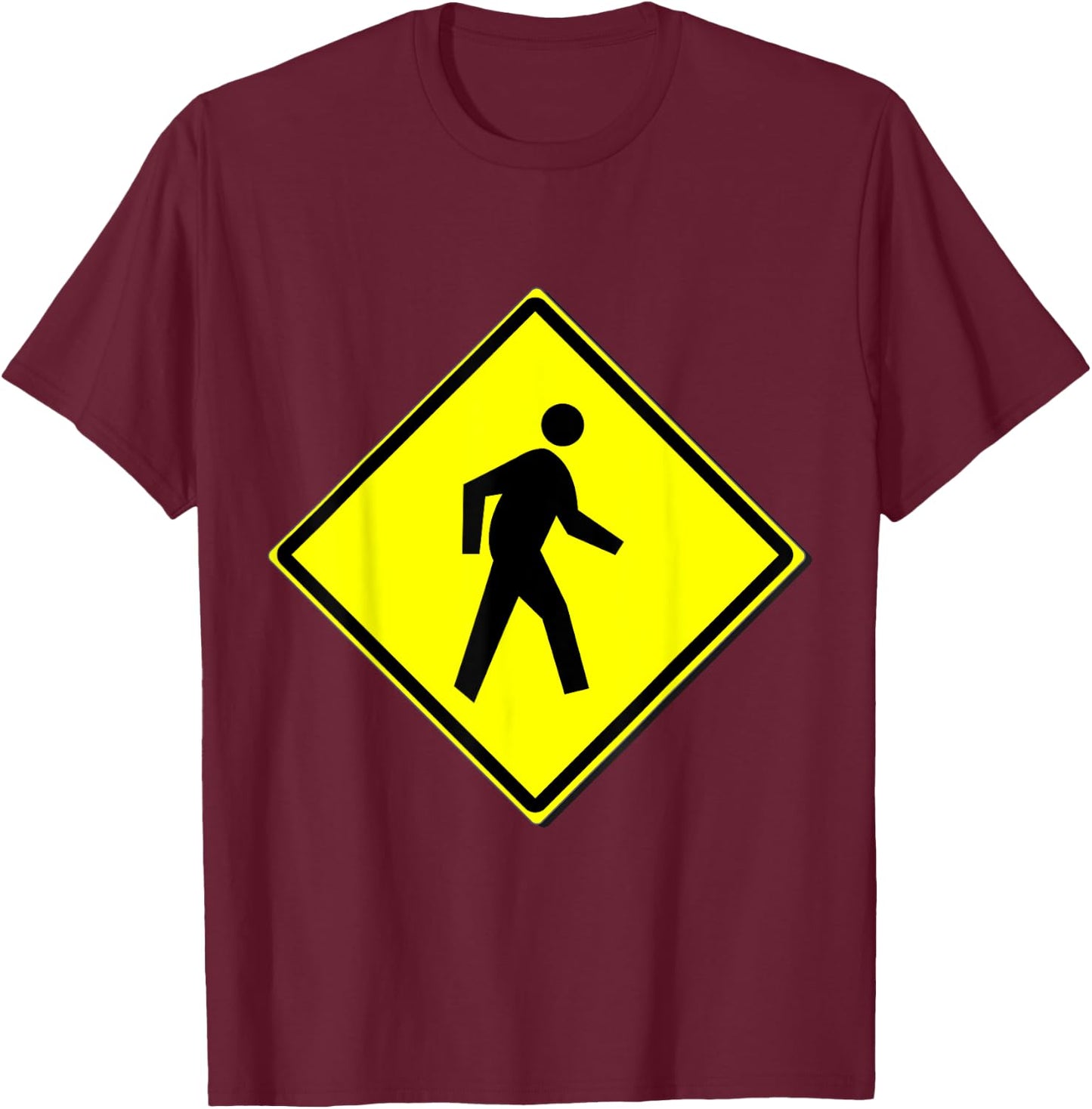 Pedestrian Crossing Sign Simple Halloween Costume T-Shirt - T-Shirt | Maroon