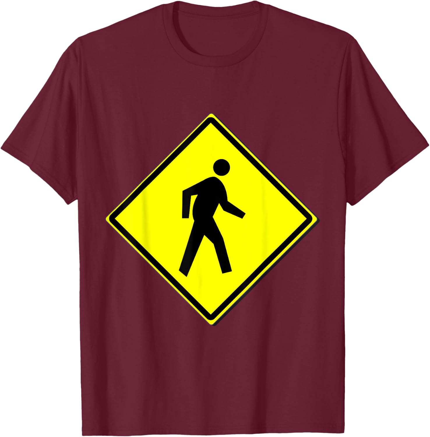 Pedestrian Crossing Sign Simple Halloween Costume T-Shirt - T-Shirt | Maroon