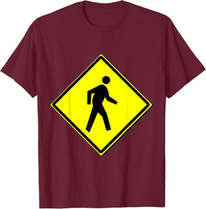 Pedestrian Crossing Sign Simple Halloween Costume T-Shirt - T-Shirt | Maroon