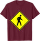 Pedestrian Crossing Sign Simple Halloween Costume T-Shirt - T-Shirt | Maroon