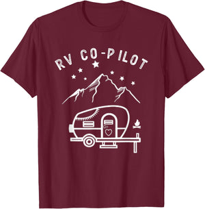 RV Co-Pilot Funny Motorhome Rv Camping T-Shirt - T-Shirt | Maroon