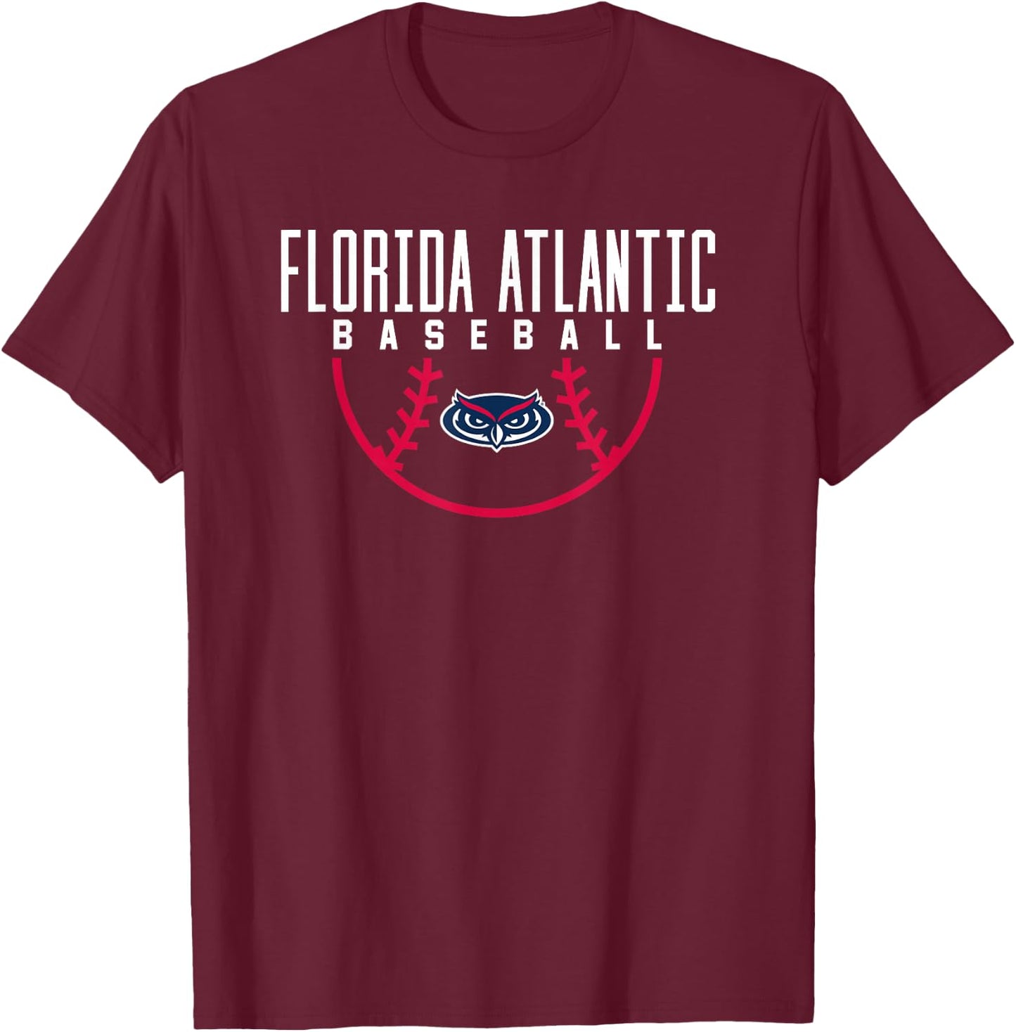 Florida Atlantic University FAU Owls Baseball T-Shirt - T-Shirt | Maroon