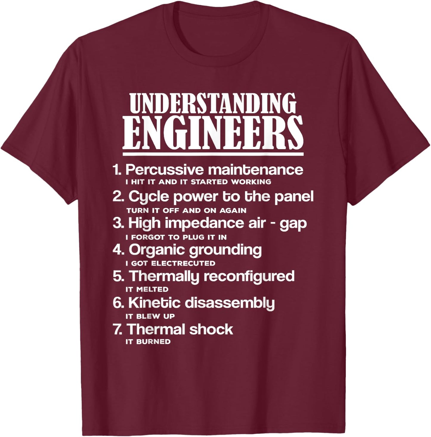 Understanding Engineers - Funny Sarcastic Engineering T-Shirt - T-Shirt | Maroon