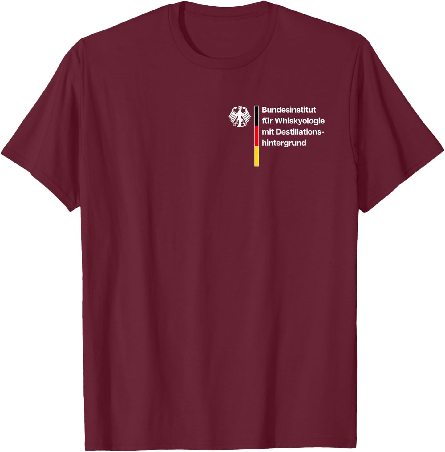 Federal Institute for Whiskyology with Distillation Background , black T-Shirt - T-Shirt | Maroon