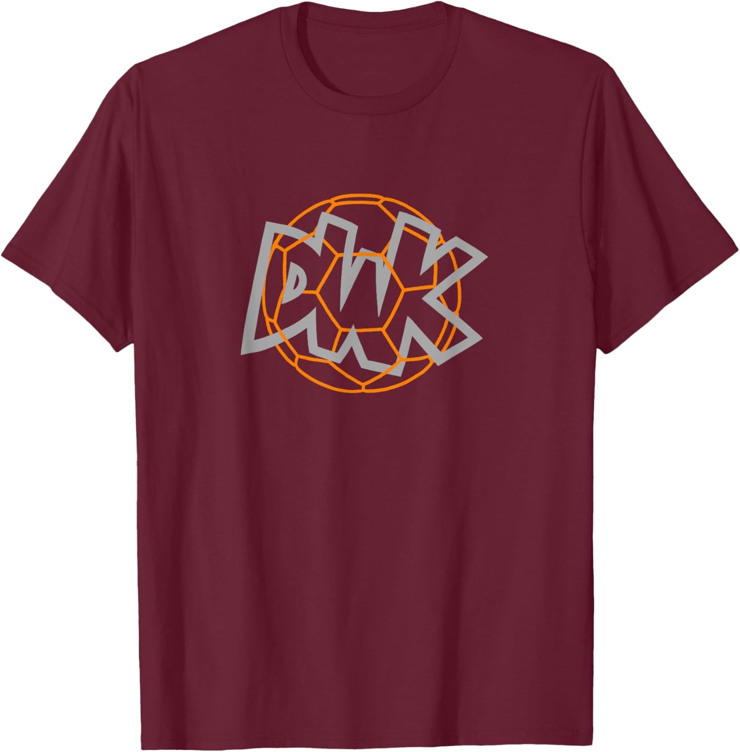 DWK Logo with Football , black T-Shirt - T-Shirt | Maroon