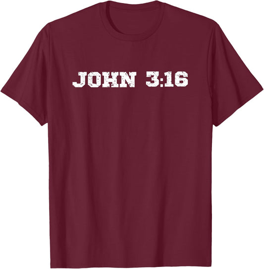 John 3:16 KJV Sports Christian Bible Quote T-Shirt - T-Shirt | Maroon