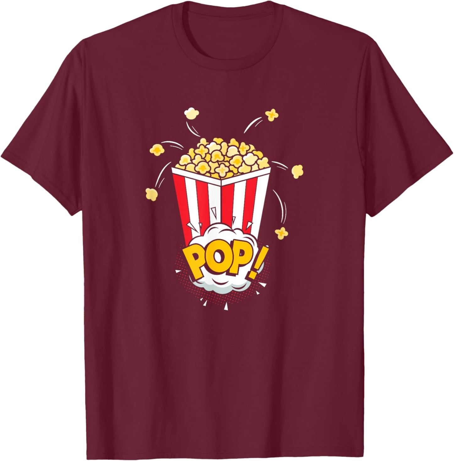 Popcorn | Movies Cinema | Food Snack T-Shirt - T-Shirt | Maroon