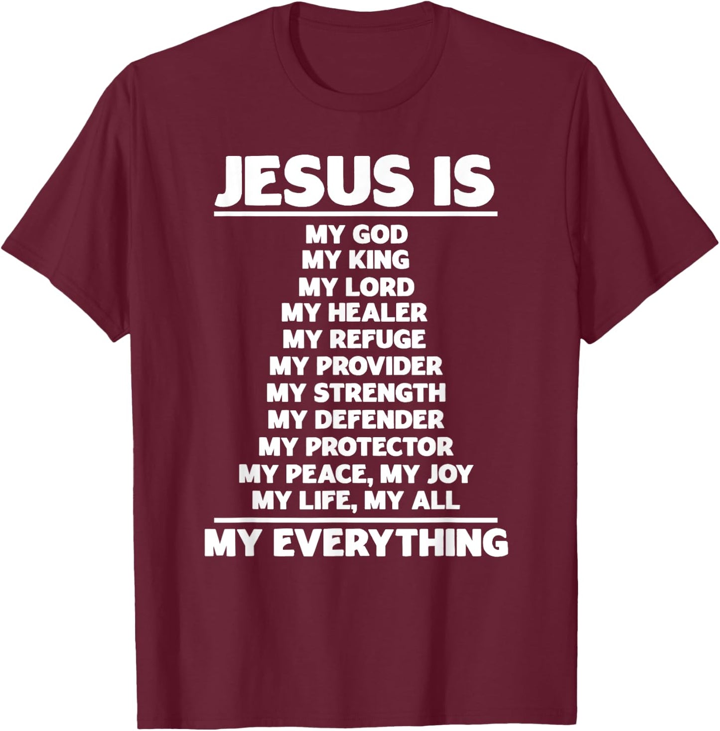 Jesus Is My God Christian Jesus Devotee Prayer Bible Jesus T-Shirt - T-Shirt | Maroon