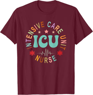 ICU Nurse Intensive Care Unit Nurse Emergency Nurse Back Of T-Shirt - T-Shirt | Maroon