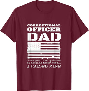 Proud Correctional Officer Dad Father Son Daughter American T-Shirt - T-Shirt | Maroon