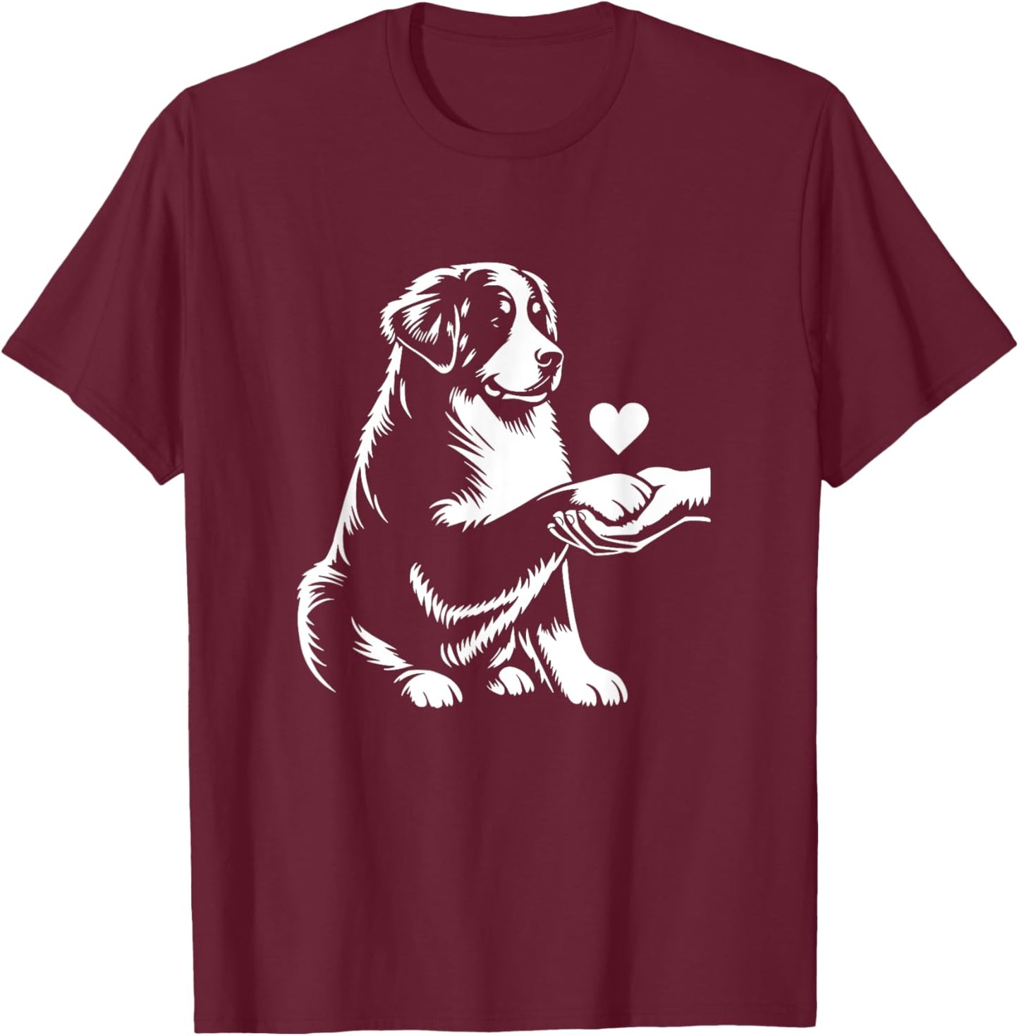 Berner Sennenhund-Liebes-Herz-Grafikdesign T-Shirt - T-Shirt | Maroon