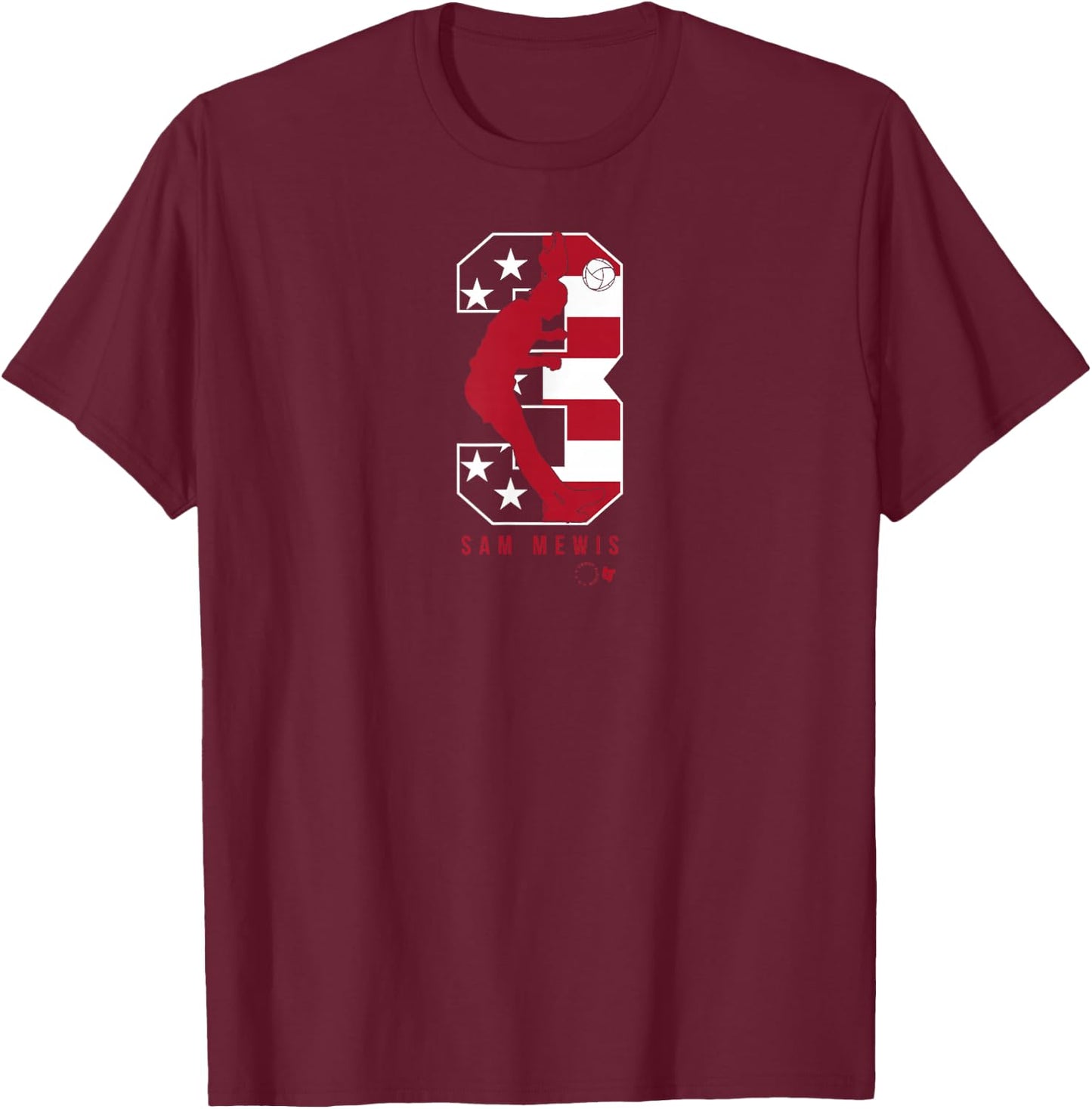 Sam Mewis 3: USWNT Players Association - USA Soccer T-Shirt - T-Shirt | Maroon