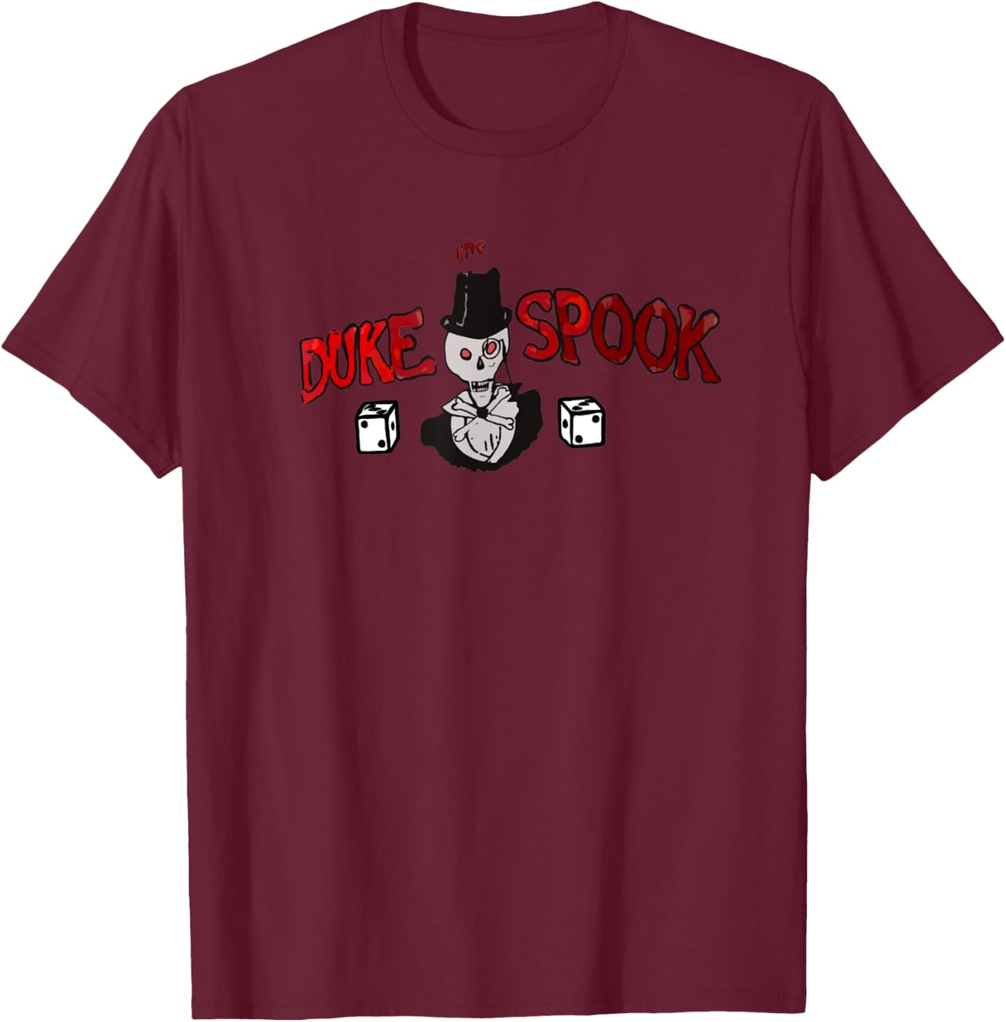 Duke the Spook. WWII Bomber Nose art T-Shirt - T-Shirt | Maroon