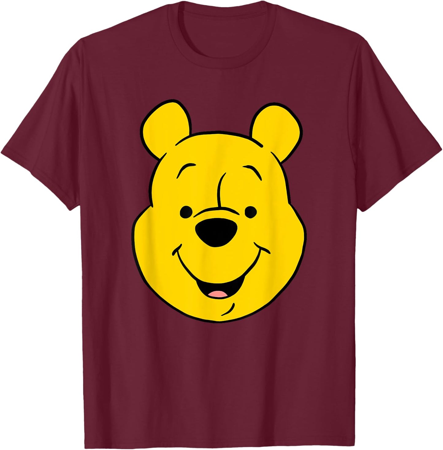 Disney Winnie The Pooh Pooh Bear Large Face , gray T-Shirt - T-Shirt | Maroon