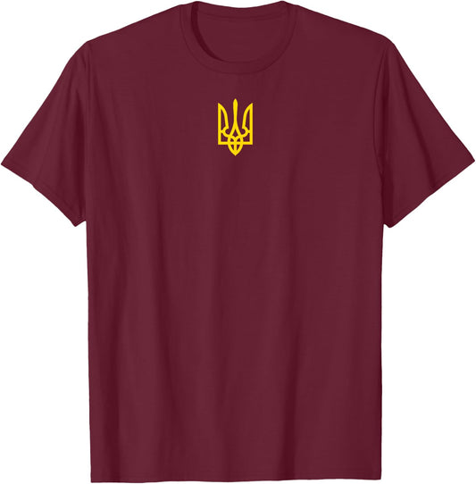 President Volodymyr Zelensky - Ukraine Tryzub Trident Pride , black T-Shirt - T-Shirt | Maroon