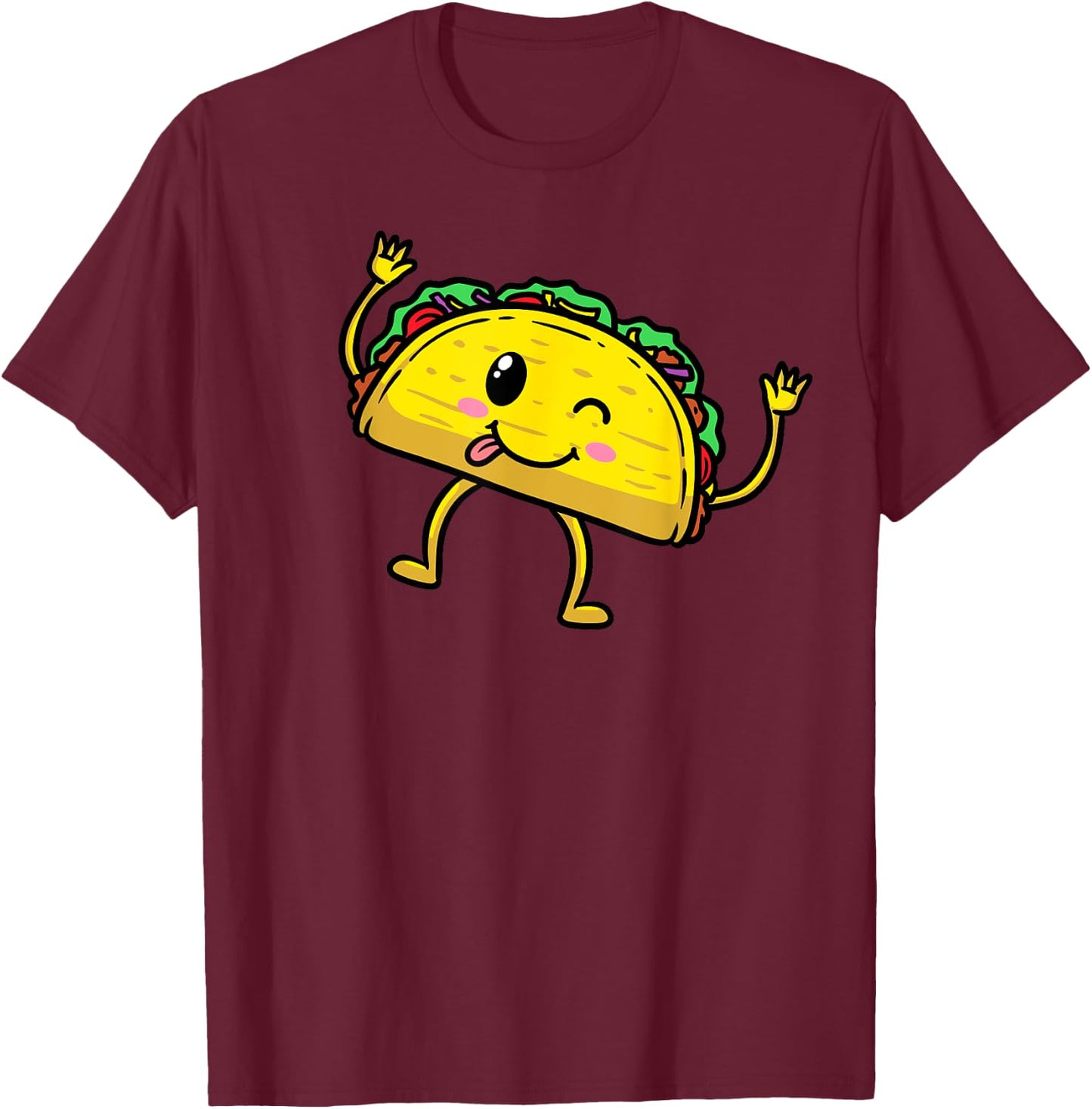 Taco Mexican Food Cinco De Mayo Men Women T-Shirt - T-Shirt | Maroon
