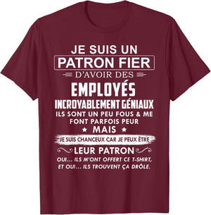 Proud Boss General Employees Gift , Black, S T-Shirt - T-Shirt | Maroon