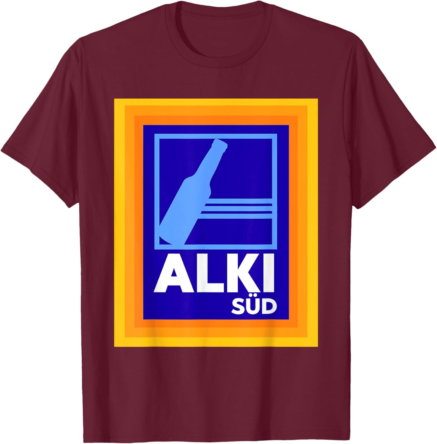 Alki Süd Parody Alcohol Drinking Party Malle Meme T-Shirt - T-Shirt | Maroon