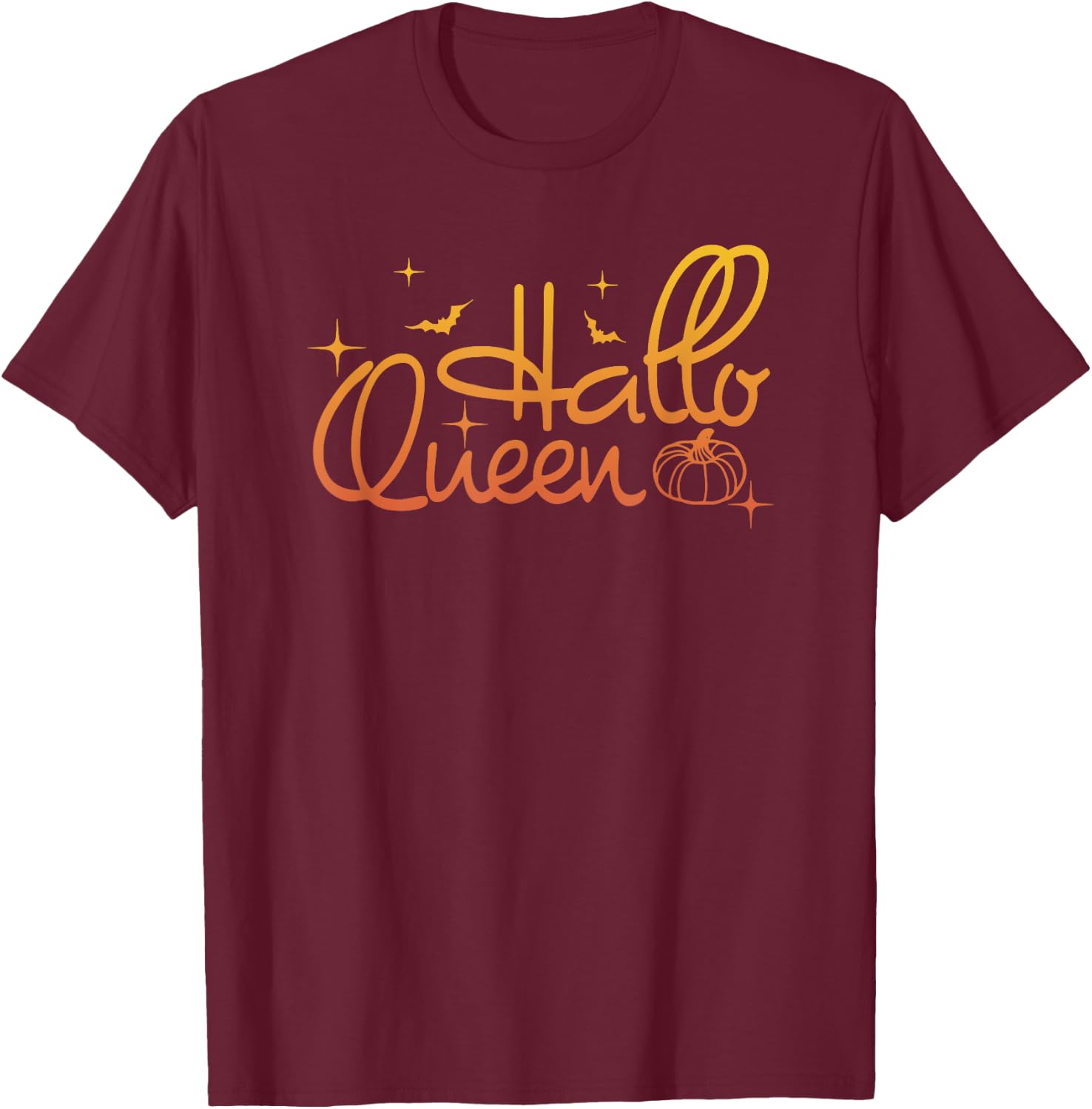 Hallo Queen Halloween Pun Costume For Halloween Men Women T-Shirt - T-Shirt | Maroon