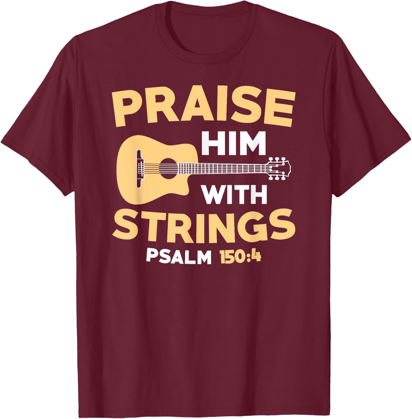 Christian Music Church Guitar Bass Jesus Rock Gift T-Shirt - T-Shirt | Maroon