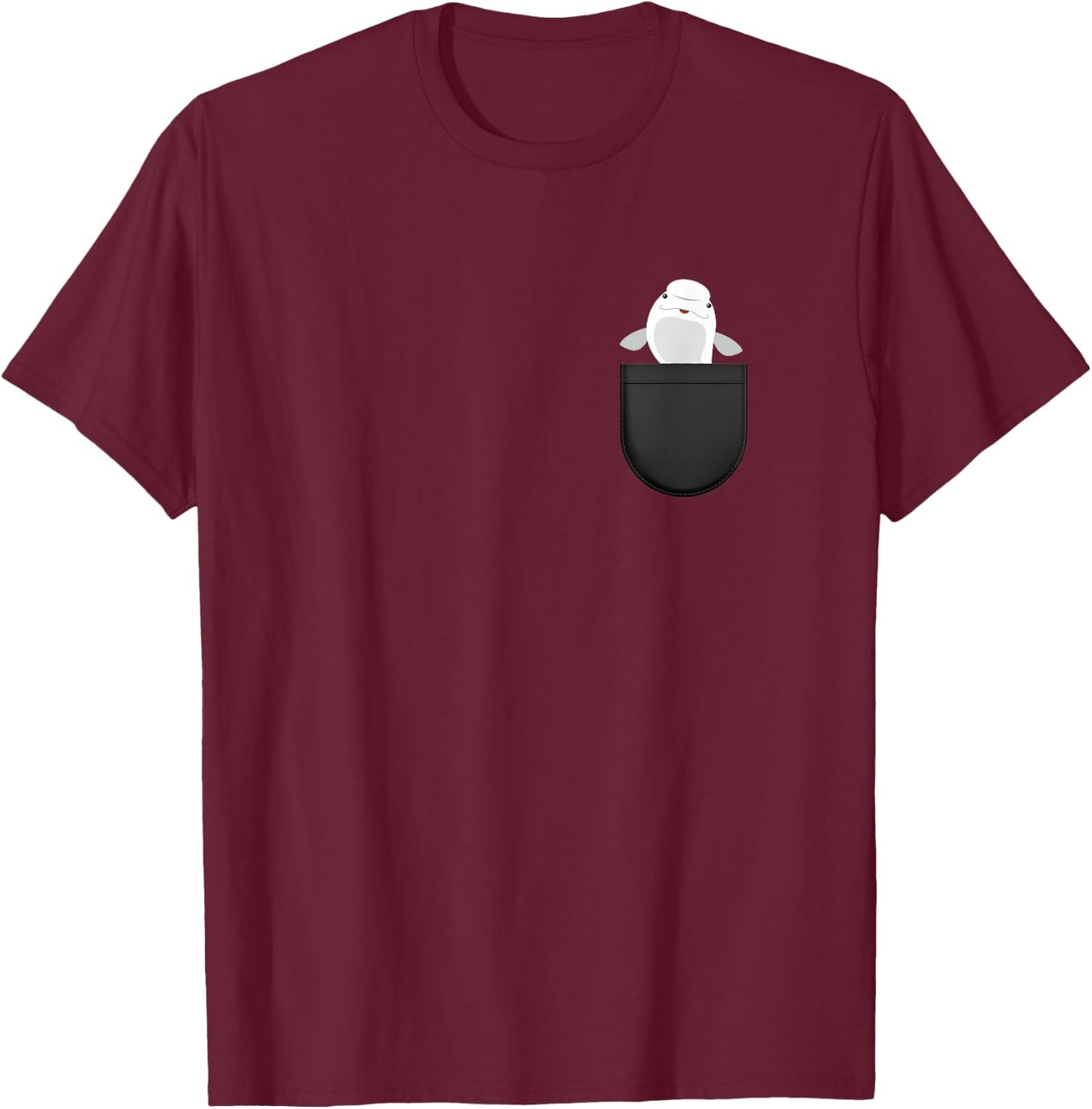 Beluga Whale Pocket Beluga Whale Lover Beluga Whales T-Shirt - T-Shirt | Maroon