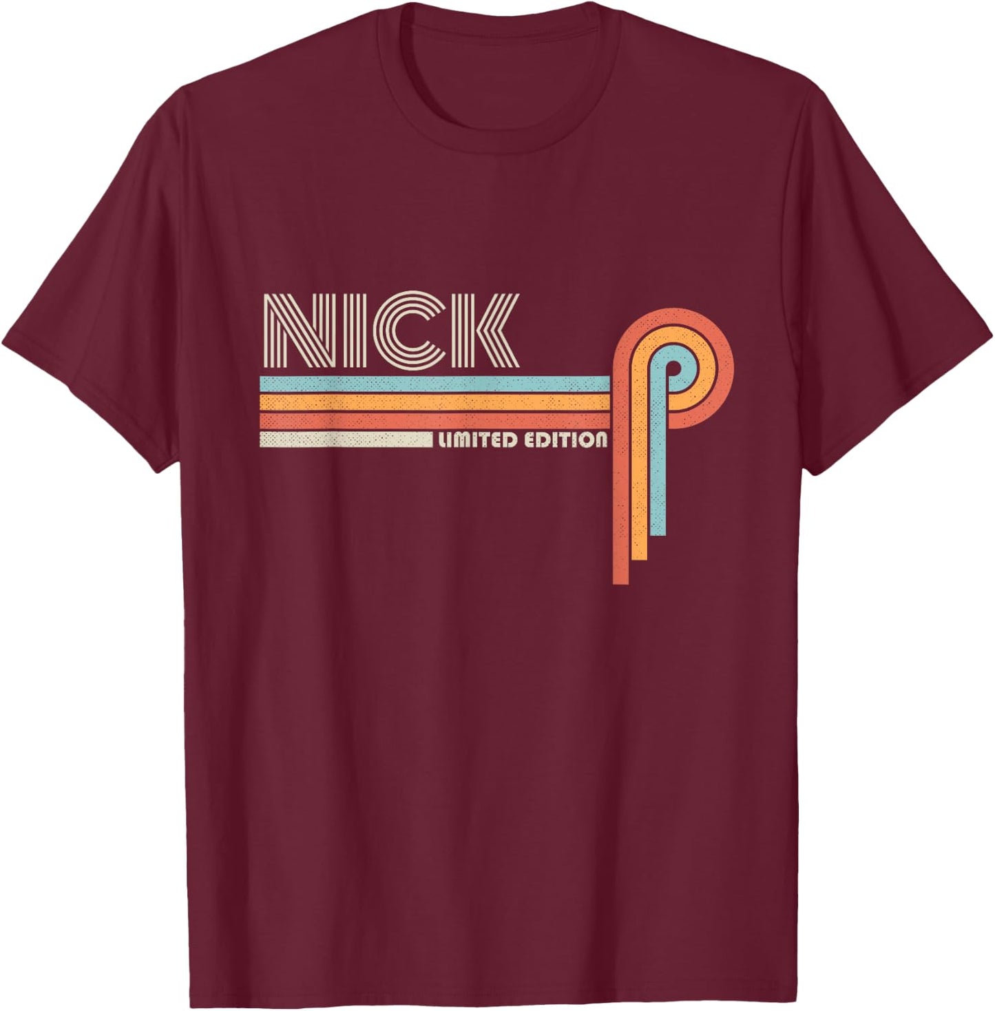 NICK Name Gifts Personalized Funny Retro Vintage Birthday T-Shirt - T-Shirt | Maroon