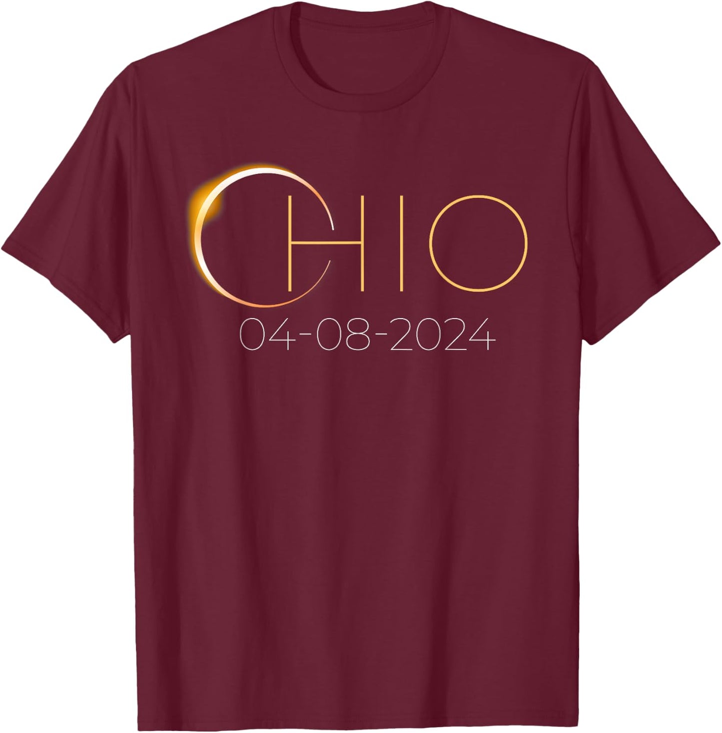 Solar Eclipse 2024 Shirt State Ohio Total Solar Eclipse T-Shirt - T-Shirt | Maroon