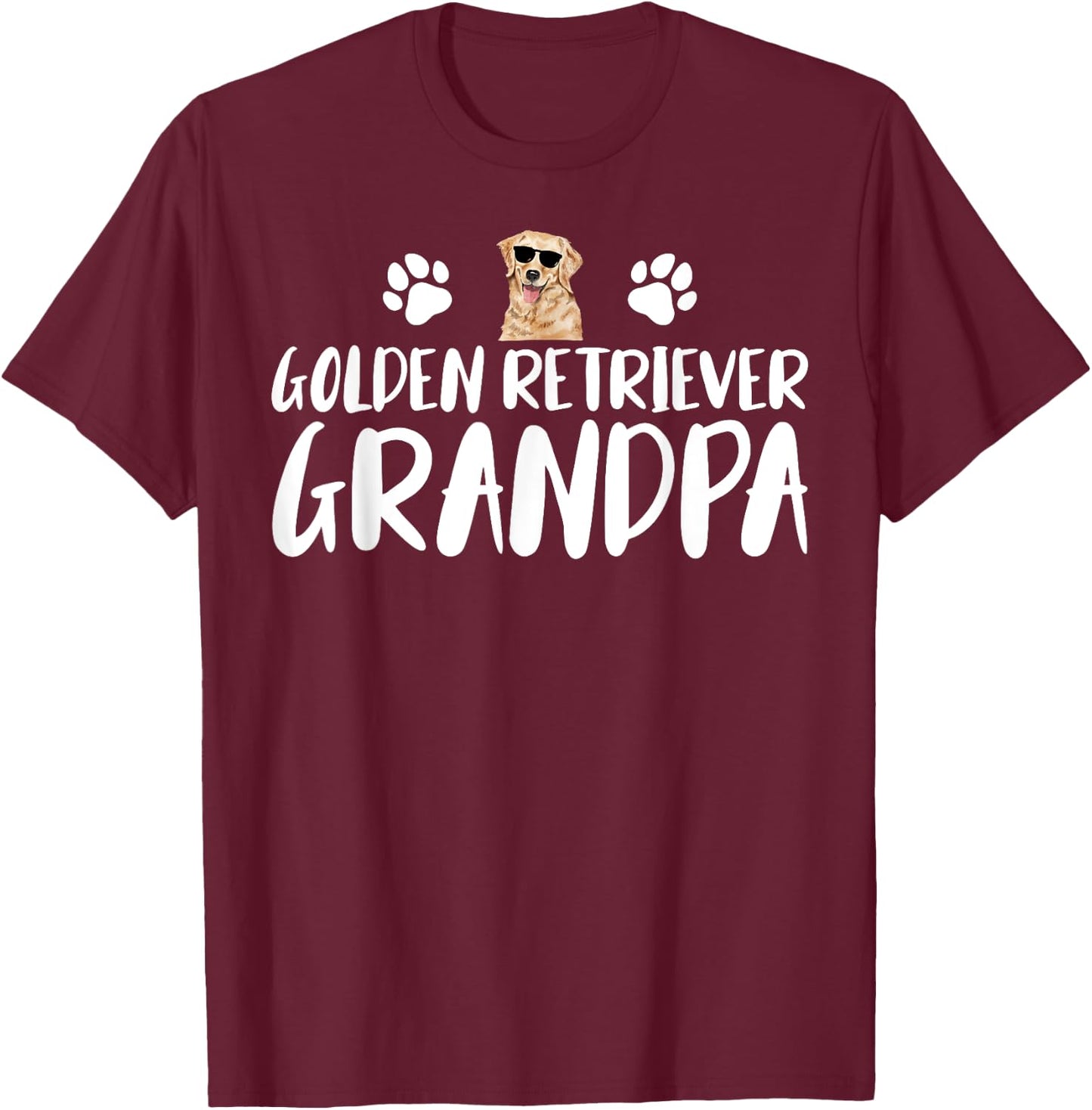 Golden Retriever Grandpa Funny Golden Retriever Dog Lover T-Shirt - T-Shirt | Maroon