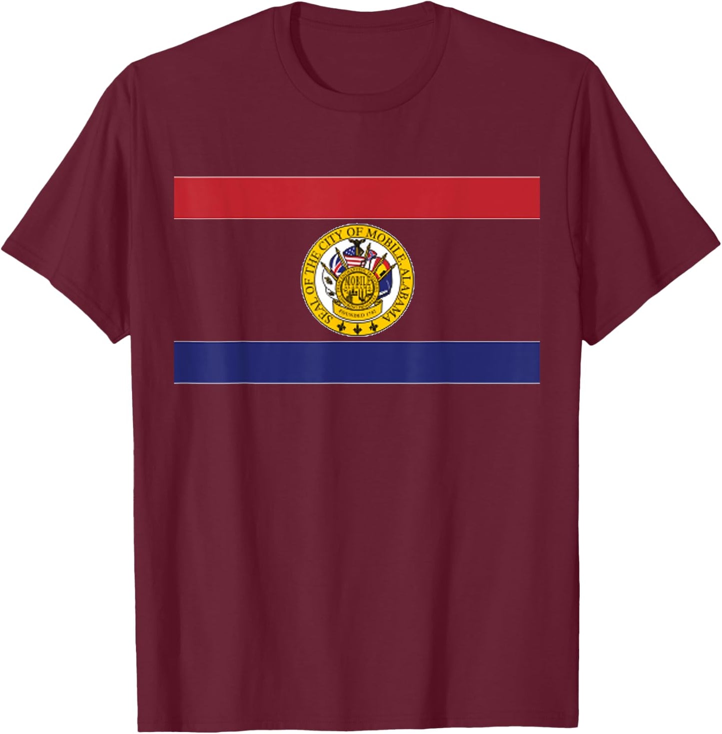 Mobile Alabama Flag T-Shirt - T-Shirt | Maroon
