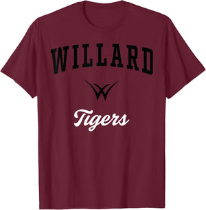 Willard High School Tigers T-Shirt - T-Shirt | Maroon