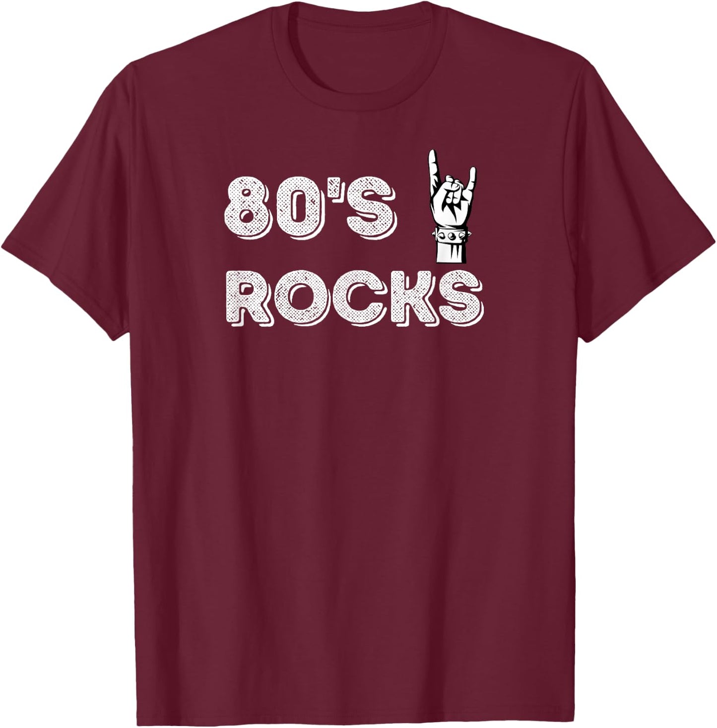 80's Rocks Vintage Rock And Roll T-Shirt - T-Shirt | Maroon