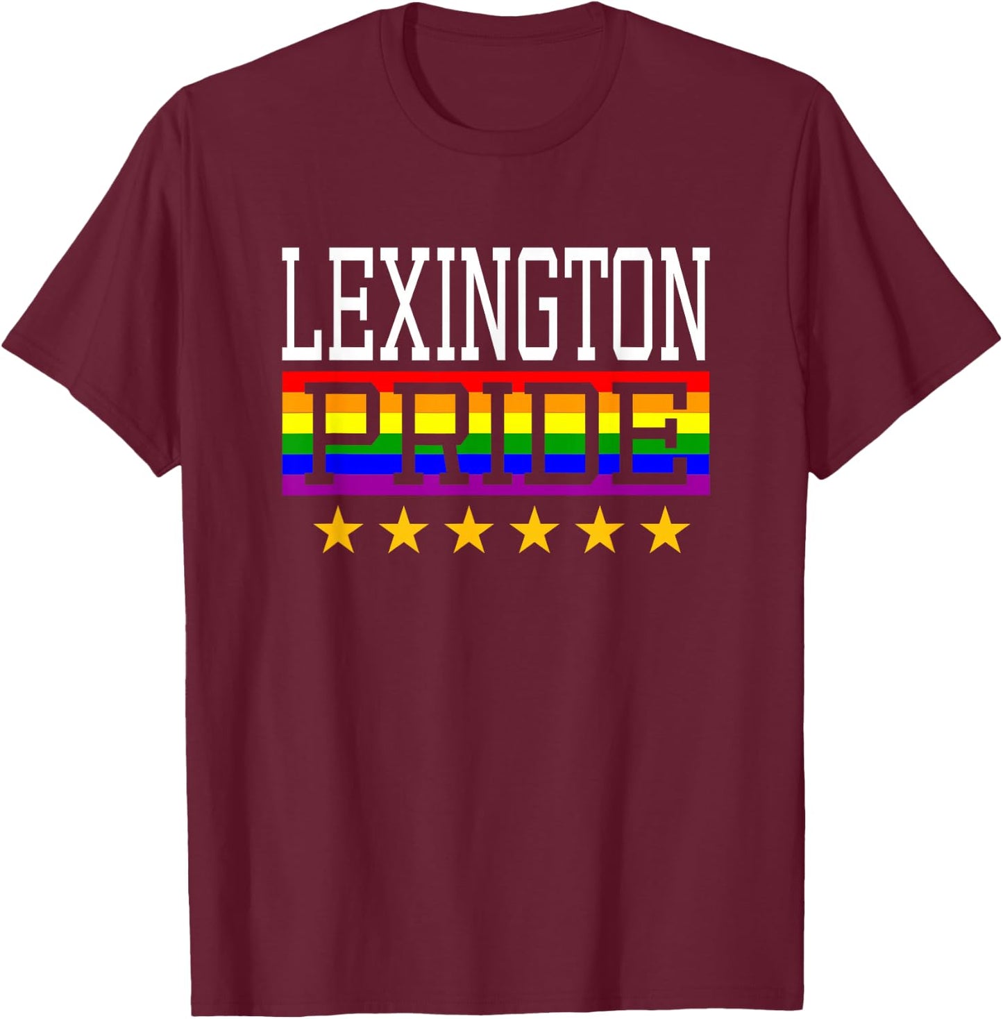 Lexington Pride Kentucky Gay Lesbian Queer LGBT Rainbow Flag T-Shirt - T-Shirt | Maroon