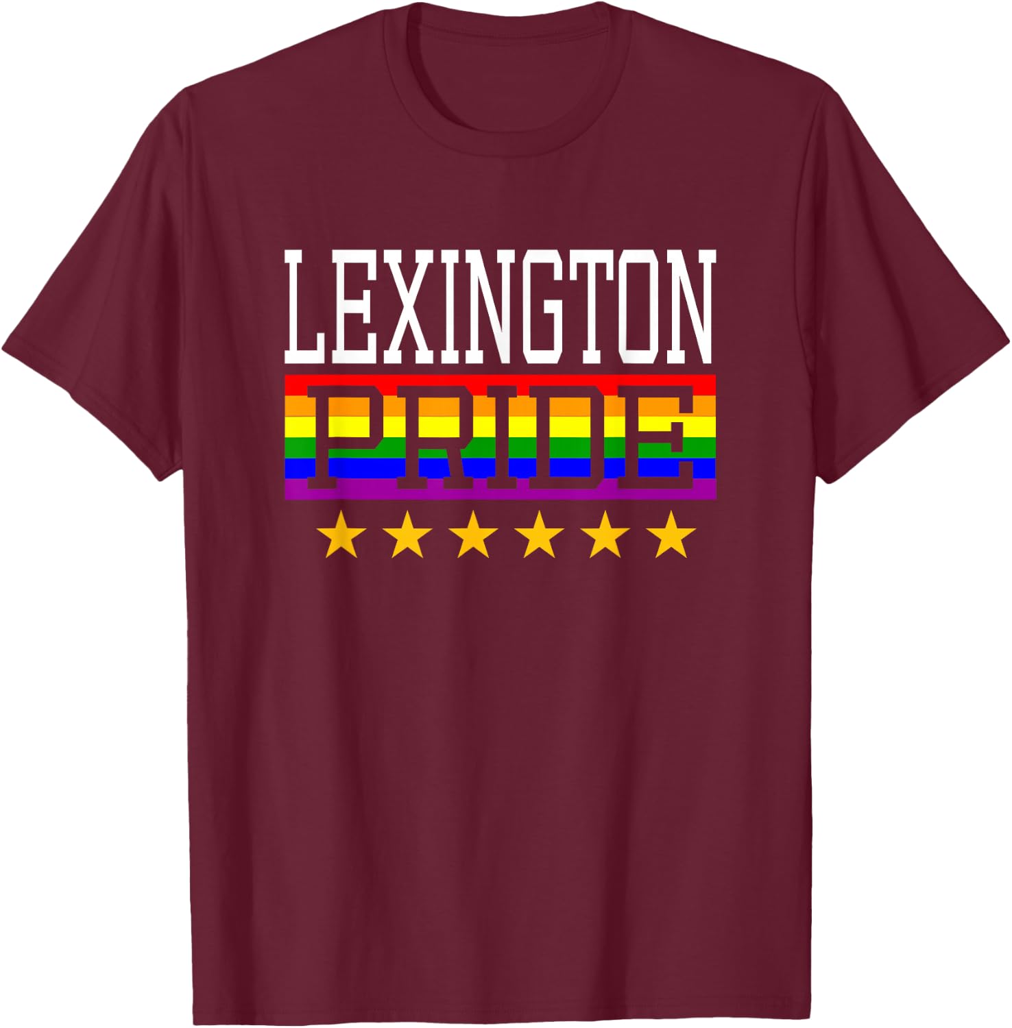 Lexington Pride Kentucky Gay Lesbian Queer LGBT Rainbow Flag T-Shirt - T-Shirt | Maroon