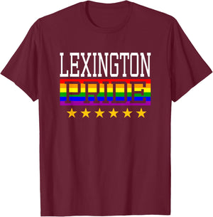 Lexington Pride Kentucky Gay Lesbian Queer LGBT Rainbow Flag T-Shirt - T-Shirt | Maroon