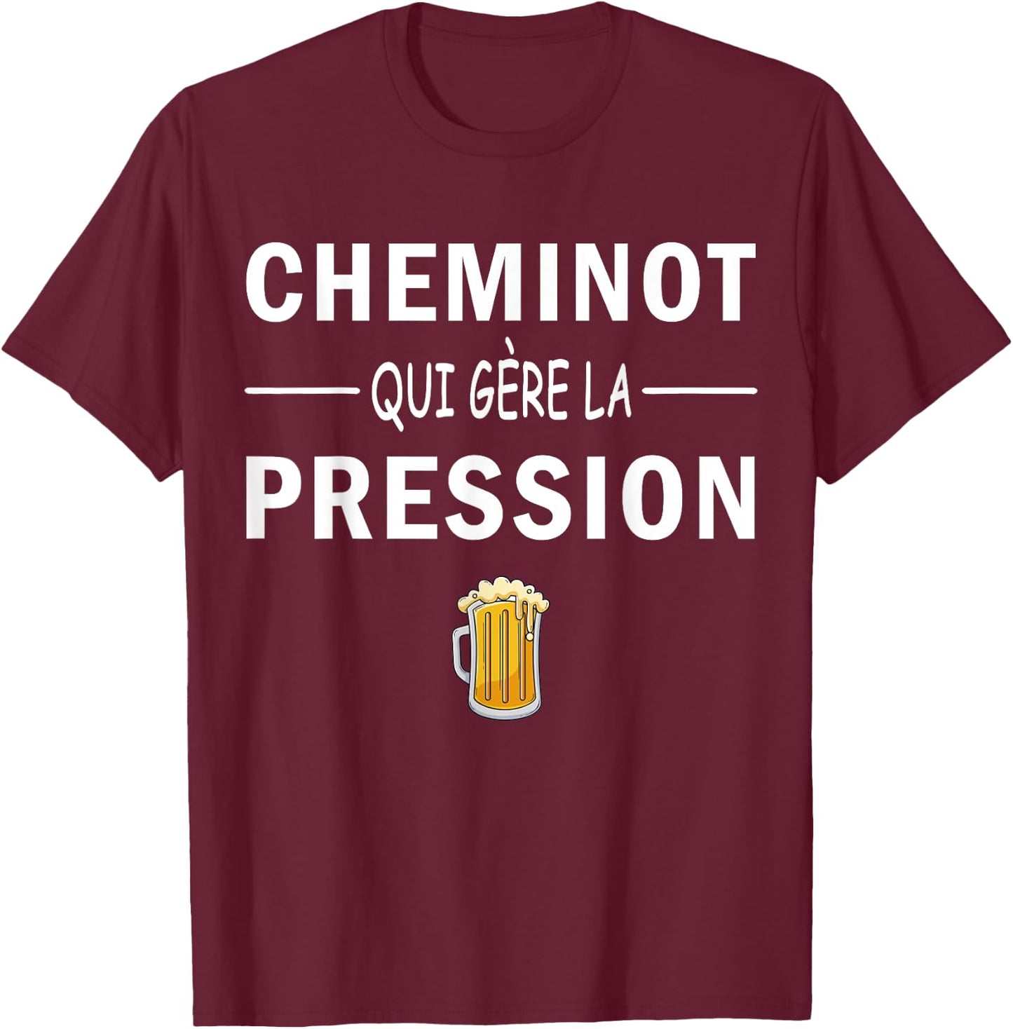 Railway , Black, S T-Shirt - T-Shirt | Maroon