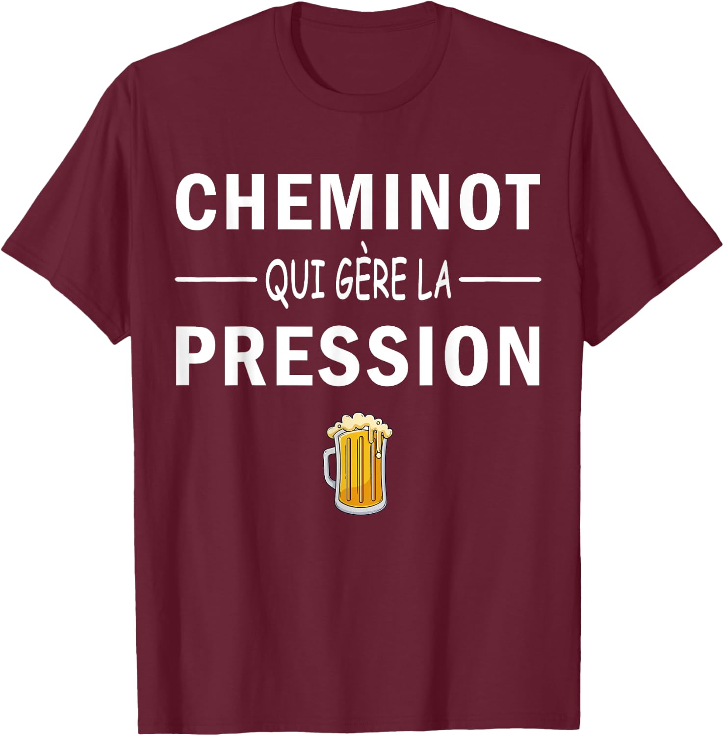 Railway , Black, S T-Shirt - T-Shirt | Maroon