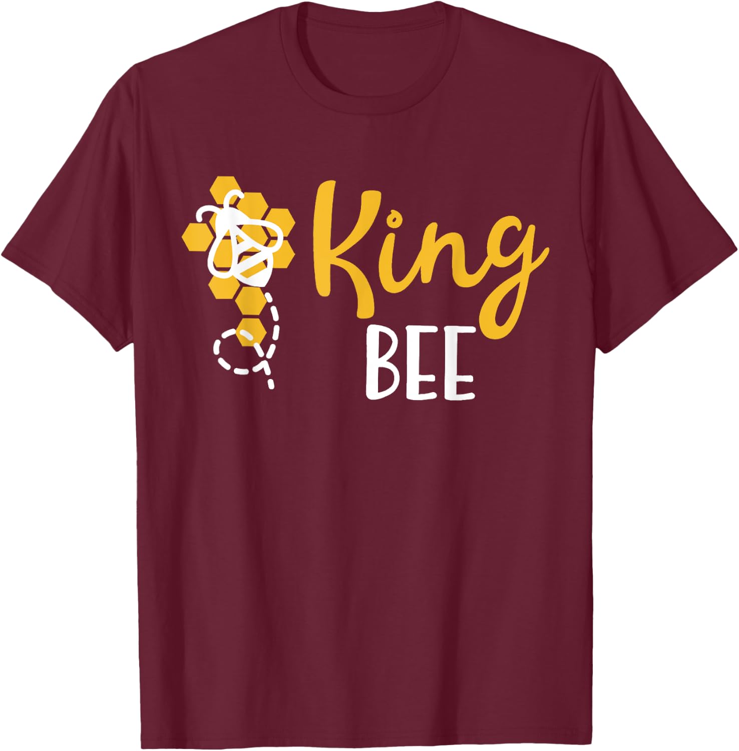 King Bee Family Matching Funny King Bee Hive T-Shirt - T-Shirt | Maroon