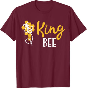 King Bee Family Matching Funny King Bee Hive T-Shirt - T-Shirt | Maroon