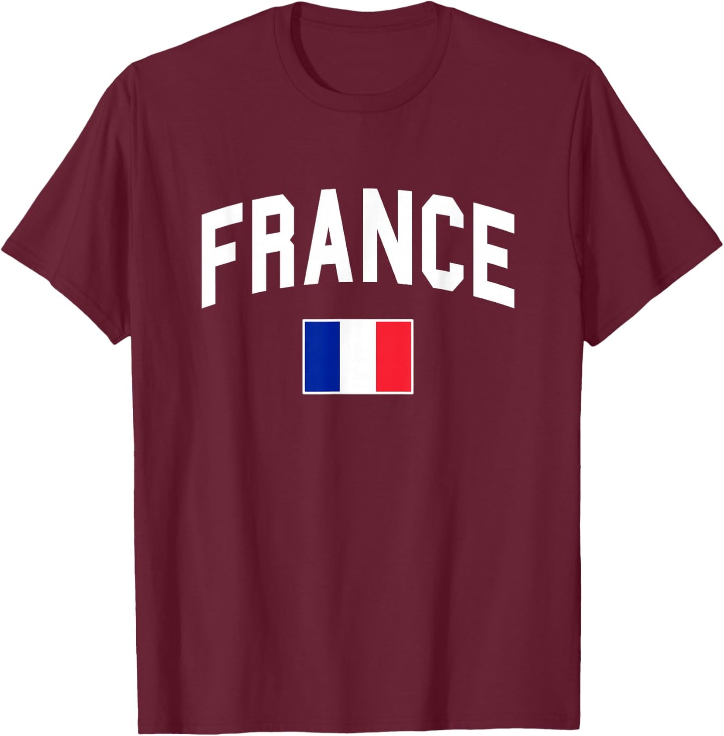 France - Flag of France - Throwback Design - Classic T-Shirt - T-Shirt | Maroon