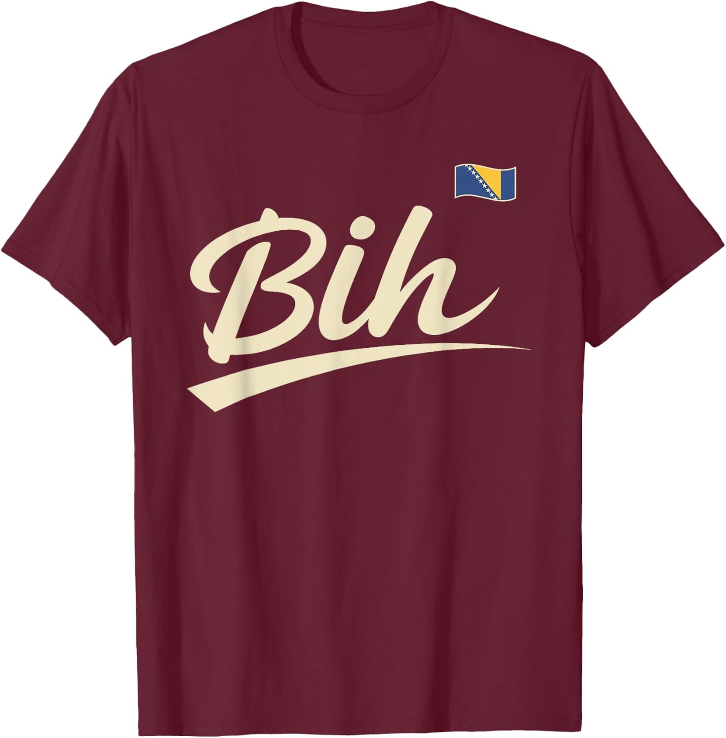 Bosnia and Herzegovina Vintage Script Fan T-Shirt - T-Shirt | Maroon