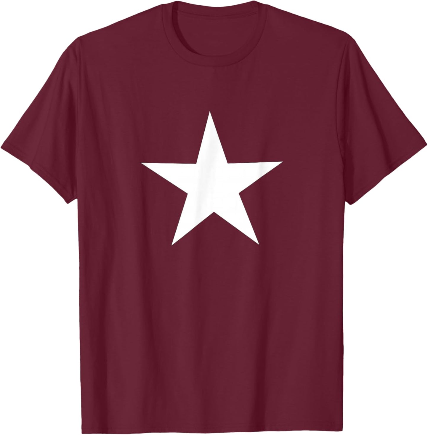 White Star on Front T-Shirt - T-Shirt | Maroon