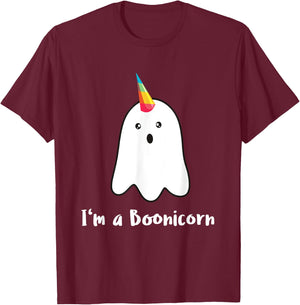 BOOnicorn Boo Ghost Unicorn Halloween Funny Unicorn T-Shirt - T-Shirt | Maroon
