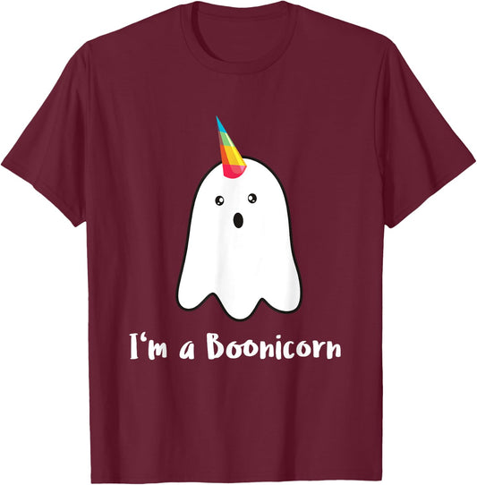 BOOnicorn Boo Ghost Unicorn Halloween Funny Unicorn T-Shirt - T-Shirt | Maroon