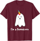BOOnicorn Boo Ghost Unicorn Halloween Funny Unicorn T-Shirt - T-Shirt | Maroon