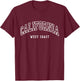 California - West Coast - Throwback Design - Classic T-Shirt - T-Shirt | Maroon